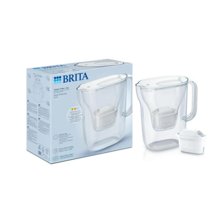 Фільтр-глечик Brita Style Essential MXPro 2.4л з картриджем білий (1058040)