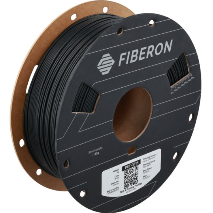 Пластик для 3D-принтера Polymaker Fiberon PET-GF15 1,75mm 0,5kg BLACK (FL02001)