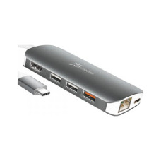 Порт-реплікатор J5create Dock-Station USB-C 9-in-1 (хаб/HDMI/PD/картридер) (JCD383-N)