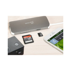 Порт-реплікатор J5create Dock-Station USB-C 9-in-1 (хаб/HDMI/PD/картридер) (JCD383-N)