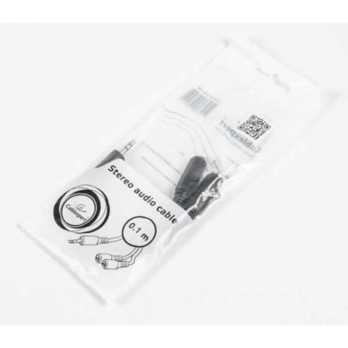 Кабель мультимедійний 3.5mm M to 2x3.5mm F 0.1m Cablexpert (CCA-415-0.1M)