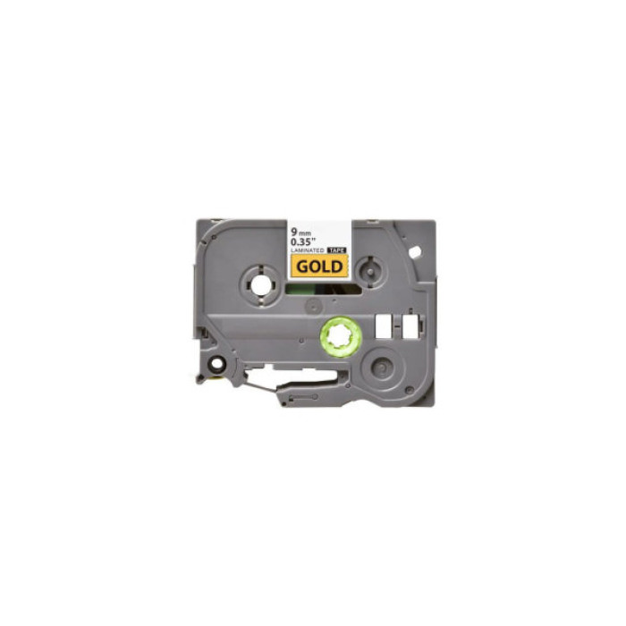 Стрічка для принтера етикеток UKRMARK B-T821P, ламінована, 9мм х 8м, black on gold, аналог TZe821 (900552)
