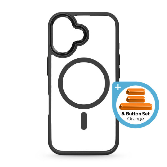Чохол до мобільного телефона Armorstandart Unit MagCase Apple iPhone 17 Black + Orange Button Set (ARM90579)