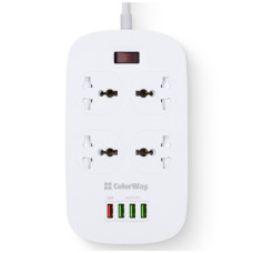 Мережевий фільтр живлення ColorWay 4 розетки/4USB White 1.8м (1QC3.0 + 3 AUTO ID) (CW-CHU44QW)