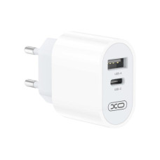 Зарядний пристрій XO L97 (1Type-C/1USB/2.4A) + USB - MicroUSB White (XO-L97-MC)