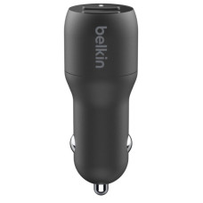 Зарядний пристрій Belkin Car Charger (24W) Dual USB-A, USB-A - USB-C, 1m, black (CCE001BT1MBK)