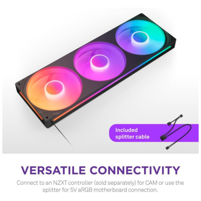 Кулер до корпусу NZXT F360 RGB Core Fan (Single Frame) - Black (RF-U36HF-B1)