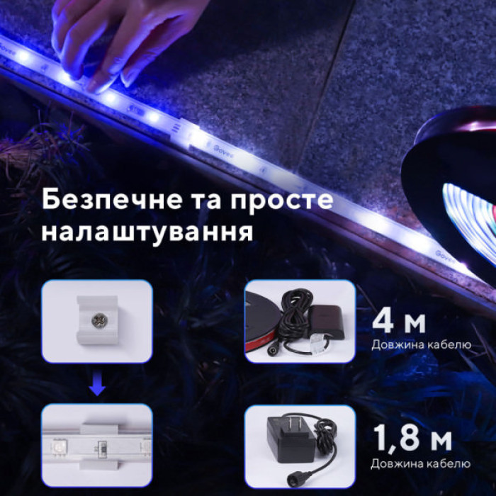 Світлодіодна стрічка Govee Phantasy Outdoor LED RGBIC Strip Lights 10м Білий (H61723D1)