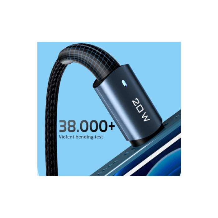 Дата кабель USB-C to Lightning 2.0m 20W black Essager (EXCTL-CGA01)