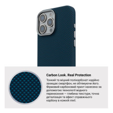Чохол до мобільного телефона Armorstandart LikeCarbon2 MagCase Apple iPhone 16 Pro Max Kevlar Dark Blue (ARM88593)
