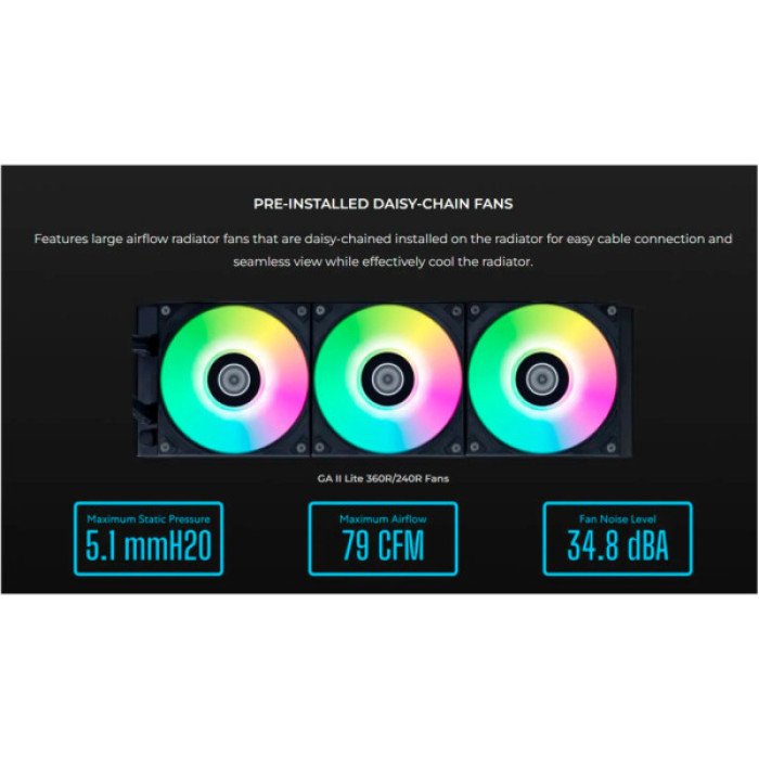 Система рідинного охолодження Lian Li GA II Lite 240R, Black (G89.GA2L24RB.00)