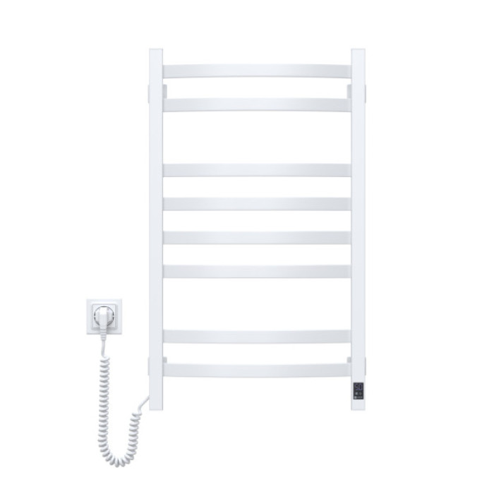 Сушарка для рушників Navin Avalon, 800х480 , таймер-регулятор, сталь, білий, ліве підключення (12-103153-4880)