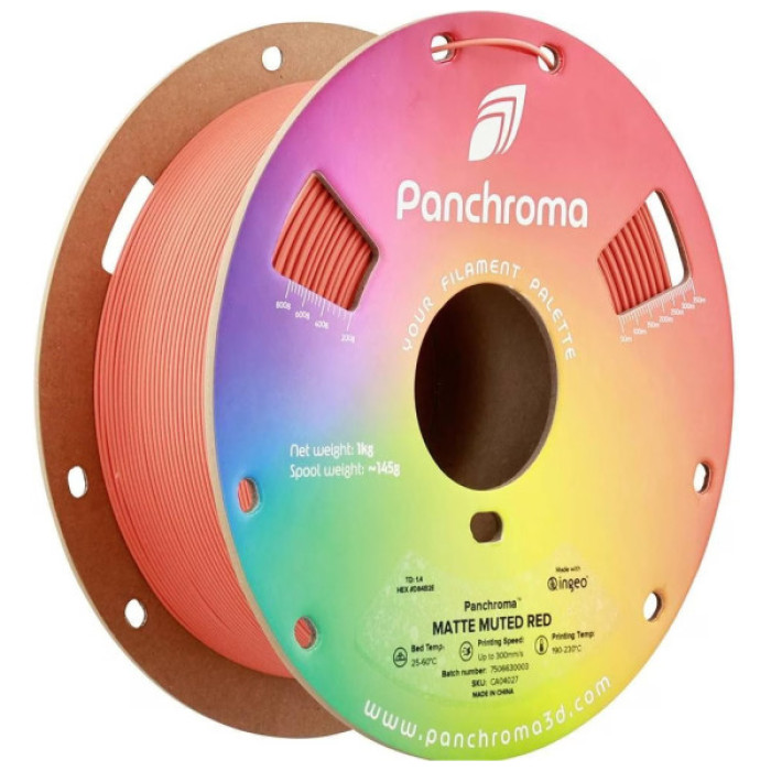 Пластик для 3D-принтера Polymaker PLA PANCHROMA MATTE 1,75mm 1kg MUTED RED (CA04027)