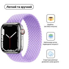 Ремінець до смарт-годинника Armorstandart Braided Solo Loop для Apple Watch 42 (Series 11-10)/41/40/38 Lavender Grey Size 4 (132 mm) (ARM64898)