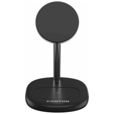 Зарядний пристрій Canyon wireless charger WCS-205 15W Qi2 2in1 w/o adapter Black (CNS-WCS205BW/A)