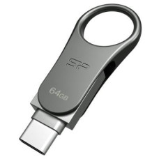 USB флеш накопичувач Silicon Power 64GB Mobile C80 Silver USB 3.2 (SP064GBUC3C80V1S)