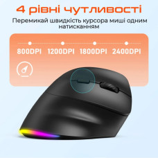 Мишка Meetion BTM010R RGB Bluetooth/Wireless Black (MT-BTM010R-A)