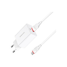 Зарядний пристрій BOROFONE BA21A Long Journey USB QC3.0 + cable USB to Micro 5P 18W White (6931474702470)