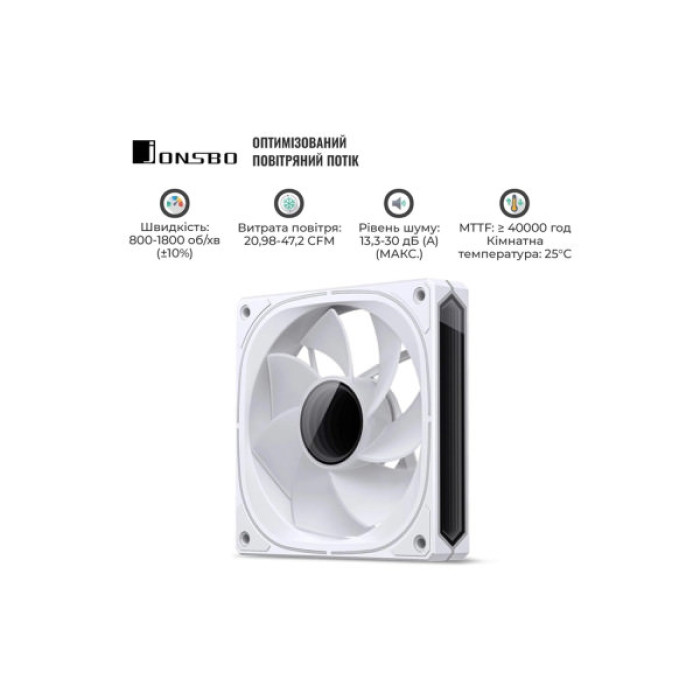 Кулер до корпусу JONSBO FR-505WR Reverse ARGB White