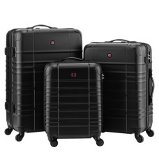 Набір валіз Wenger Amplar 3 в 1 (S,M,L) пластик, 4 колеса, чорний (653149)