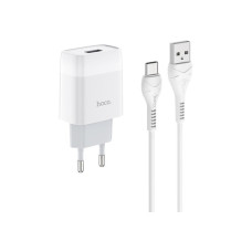 Зарядний пристрій HOCO C72A Glorious single port charger set(Type-C) White (6931474713018)