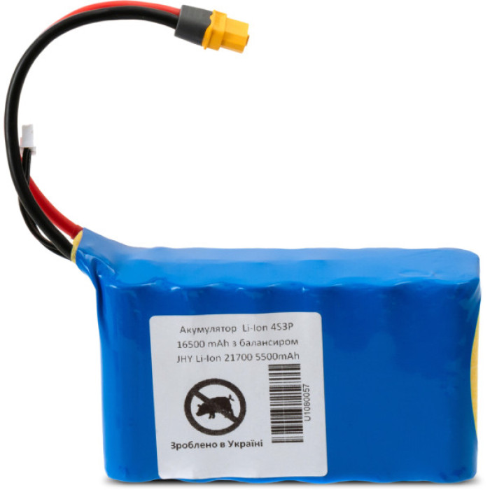 Акумуляторний блок Vinga 4S3Р 16500mAh з балансувальним дротом (JHY Li-Ion 21700 5500mAh) (16500BMSJHY4S3P)