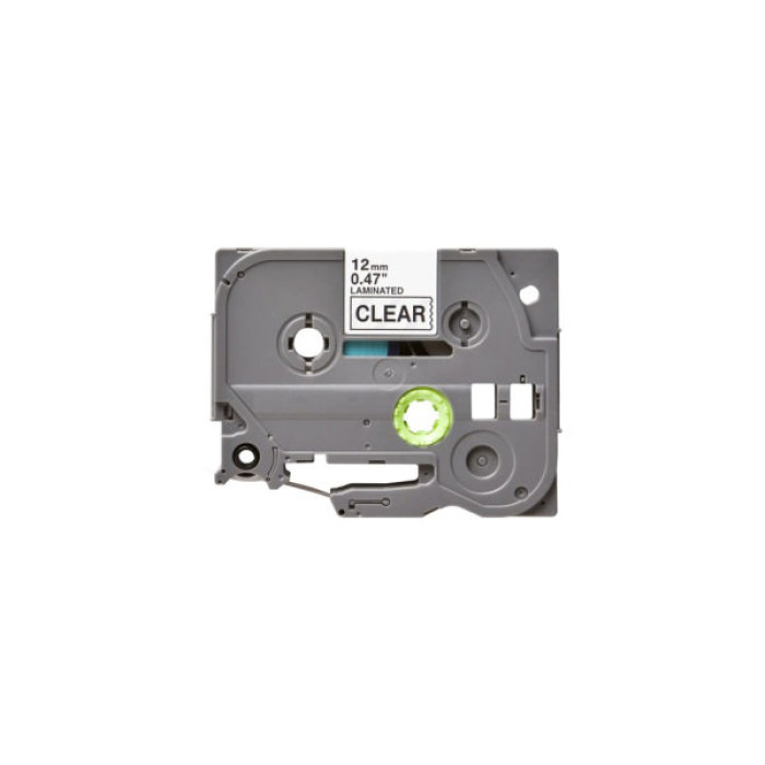 Стрічка для принтера етикеток UKRMARK B-T131P-BK/CL, сумісна з TZE131 ламінована, 12мм х 8м. black on transparent (900599)