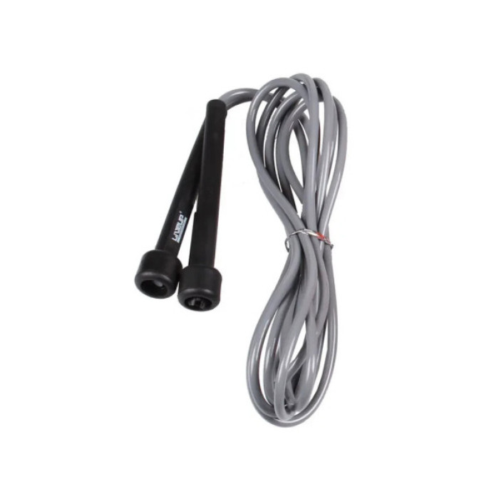 Скакалка LiveUp PVC Jump Rope LS3115-g в тубусі чорний/сірий 275x0.5см (6951376100655)