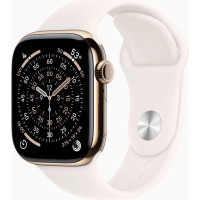 Смарт-годинник Apple Watch Series 11 GPS + Cellular 42mm Gold Titanium Case with Light Blush Sport Band - S/M (MF8W4RK/A)