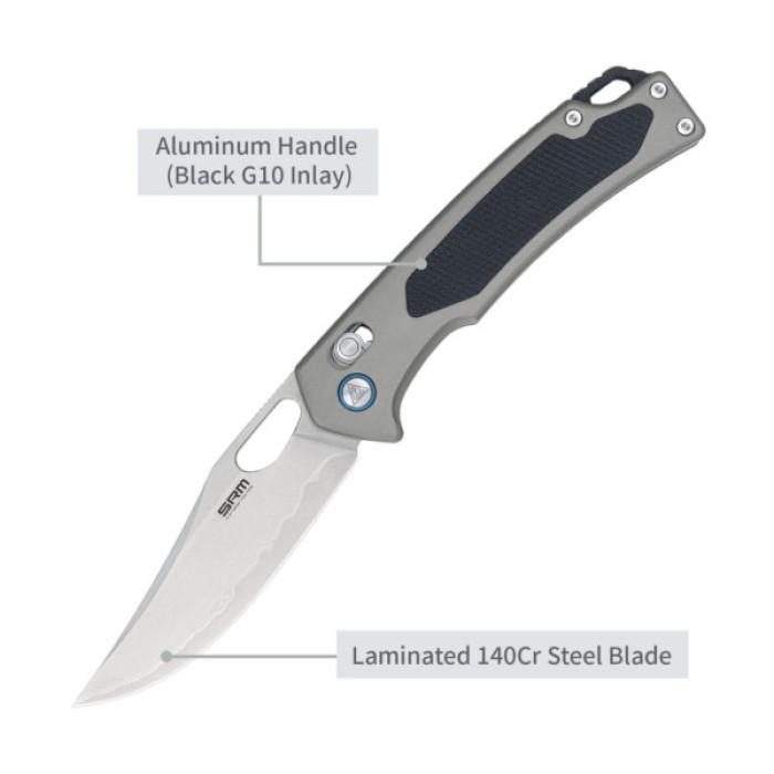 Ніж SRM Retriever 9203-AK, Black G10/Aluminium, Stonewash (9203-AK)