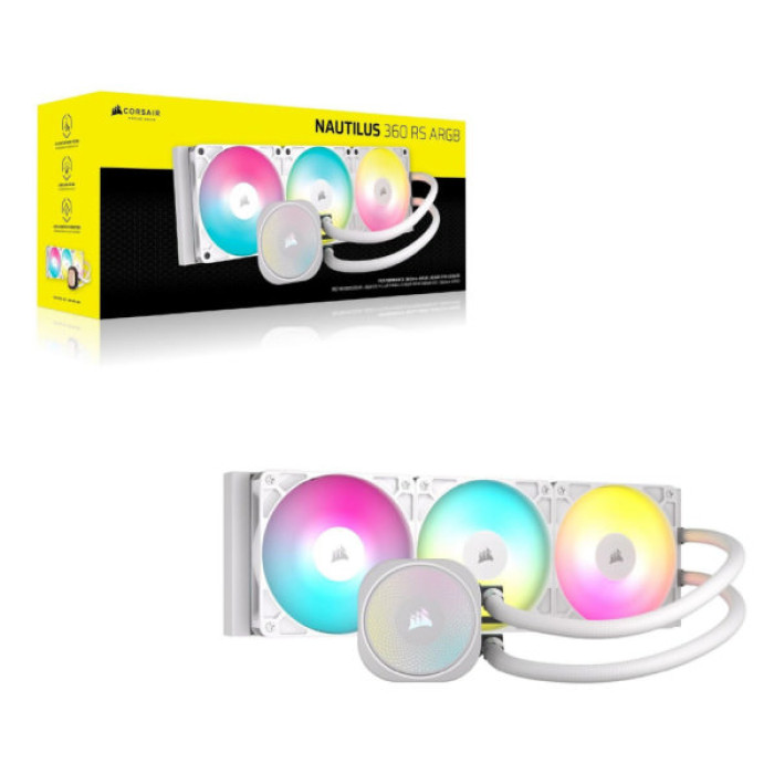 Система рідинного охолодження Corsair NAUTILUS 360 ARGB White (CW-9060095-WW)