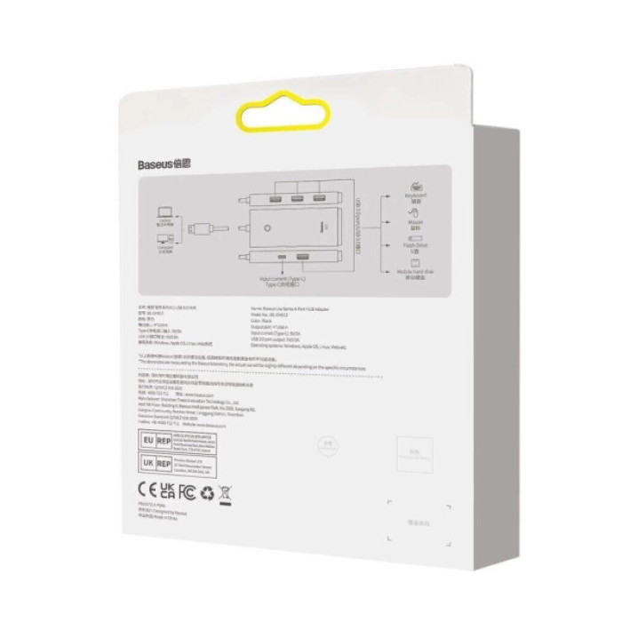 Концентратор Baseus USB 3.0 4xUSB 2.0m black (WKQX030201)