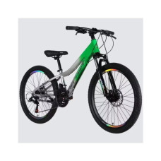 Велосипед Space 24" IZIDA DD FR рама-11" AL 2026 зелено-сріблястий (OPS-SP-24-083)