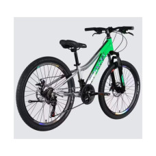 Велосипед Space 24" IZIDA DD FR рама-11" AL 2026 зелено-сріблястий (OPS-SP-24-083)