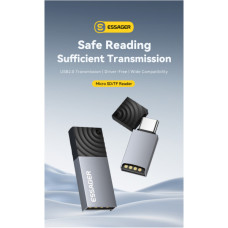 Зчитувач флеш-карт Essager USB-C + USB-A to Micro SD black (EDKTF-QW0G-P)