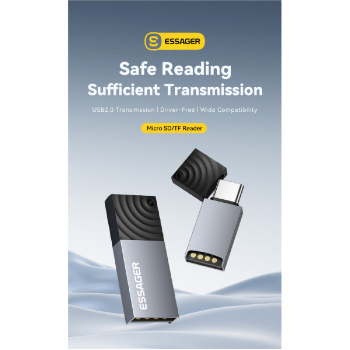 Зчитувач флеш-карт Essager USB-C + USB-A to Micro SD black (EDKTF-QW0G-P)