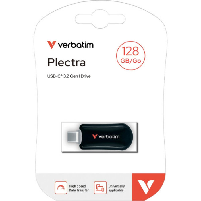 USB флеш накопичувач Verbatim 128GB Plectra Black USB-C (30225)