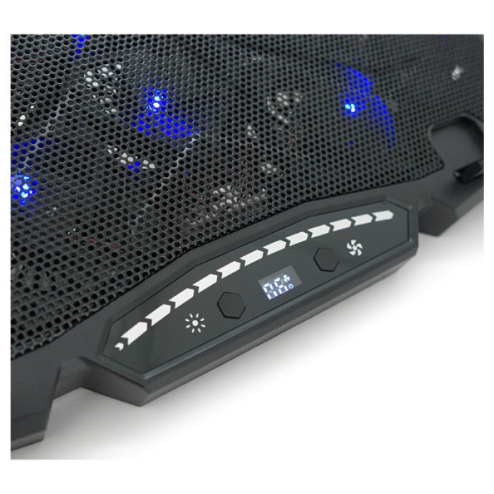 Підставка до ноутбука IceCoorel 10-17", 15*60mm 2500 RPM, TYPE-C+USB, 400x305x39mm, Black (K12)