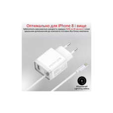 Зарядний пристрій Promate 20W PD Lightning + USB QC3.0 (icharge-pdqc3.white)