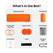 Туристичний килимок Flextail Tiny Slleeping Pad R05 AVS самонадувний помаранчевий (6975755966656)