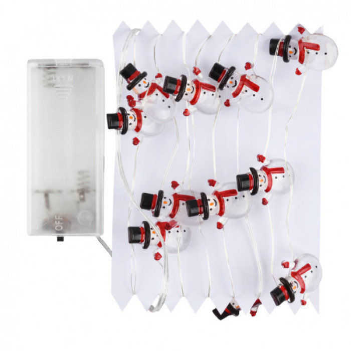 Гірлянда YES! Fun На мідному дроті Сніговики 20 LED Тепло-біла 2.2 м На батарейках (801213)