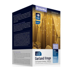 Гірлянда ColorWay Бахрома 3 м x 0.6 м 100 Led IP20 теплий колір USB (CW-GF-100L36UWW)