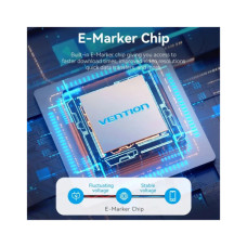 Дата кабель USB-C to USB-C 1.0m Thunderbolt 4 240W (50V/5A) 8K60Hz Gray Aluminum Alloy Vention (TAVHF)