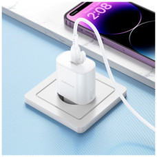 Зарядний пристрій BOROFONE BA82A Platinum USB-C PD25W White (6941991112256)