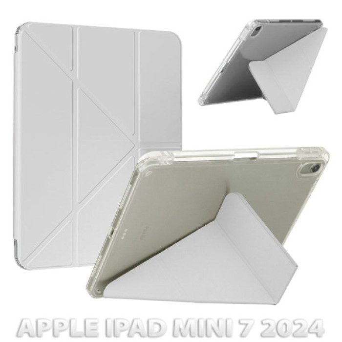 Чохол до планшета BeCover Ultra Slim Origami Transparent Apple iPad Mini 7 2024 Gray (712935)