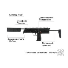 Пневматичний пістолет Umarex Heckler & Koch MP7A1 SD Pellet (2.4370)