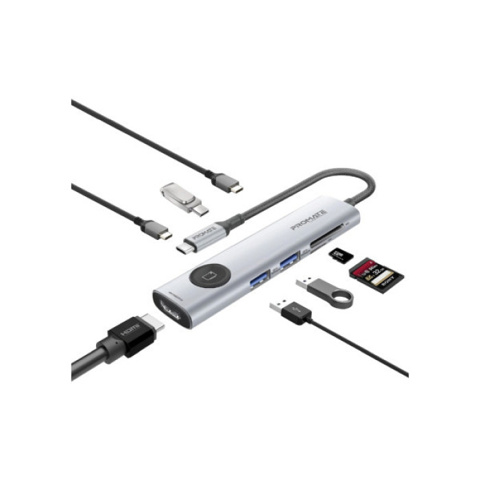 Концентратор Promate USB-C 9-in-1 Promate comandhub-lite (comandhub-lite)