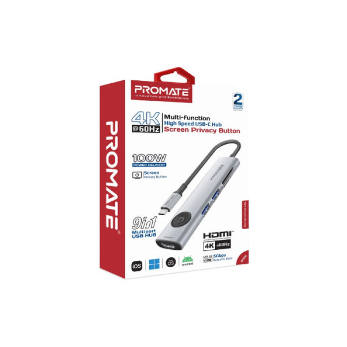 Концентратор Promate USB-C 9-in-1 Promate comandhub-lite (comandhub-lite)