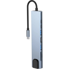 Концентратор Dynamode USB-C 8-in-1 HDMI 4K30Hz + 1xRJ45 + 1xUSB 3.0 + 1xUSB 2.0 + 1xUSB-C PD (BYL-2017L)