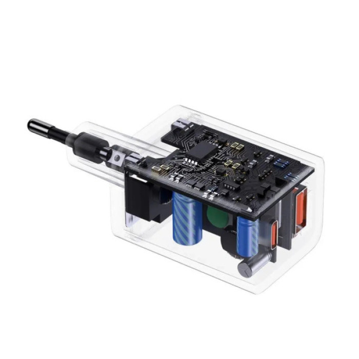 Зарядний пристрій Baseus 1xUSB-C 30W + 1xUSB white (CCSUPP-E02)